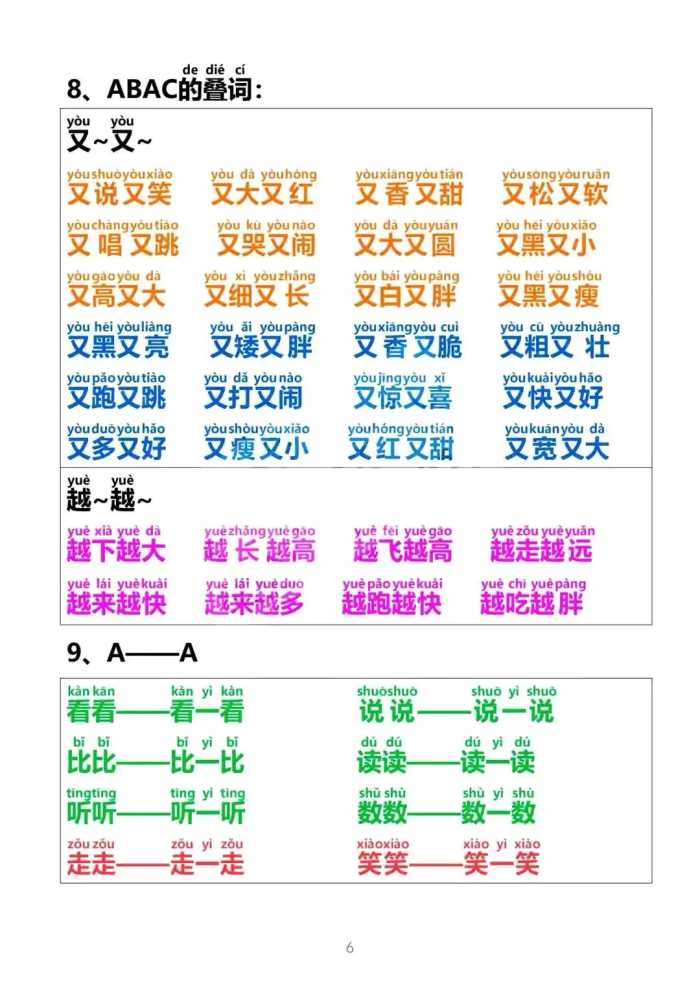 一年级上册语文词语积累，增加孩子知识储备，学好小学语文！